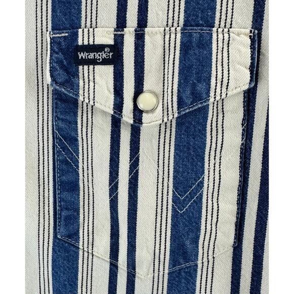 Vintage 90s Wrangler Canvas Western Shirt Men’s Size 18x34 (XXL) X-Long Tails - Picture 3 of 5